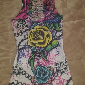 Wet Seal floral vented tank top